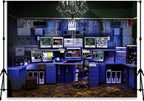 Computer Office Backdrop Retro Computer Photo Backdrop Blue Computers Hacker Room Background for Photography Party Room Decorations Photo Booth Props Supplies 7x5 YUNBDJ557
