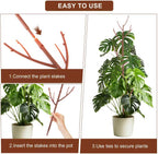 6 Pack Stackable Monstera Plant Support, Plant Stakes for Indoor and Outdoor Plants Use, Garden Stakes for Climbing and Potted Plants, Pothos, Philodendron, Brown