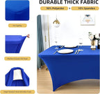 2-Pack 4ft Spandex Table Covers for Rectangular Folding Tables - Wrinkle Resistant Stretch Tight Table Cloths - Ultimate Fitted Table Protector for Parties, Banquet, and Wedding