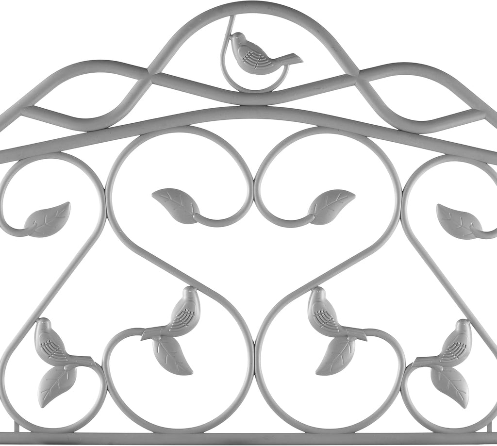 Evelyne Decorative Garden Border Edging: Faux Wrought Iron Leaf & Bird Design