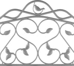 Evelyne Decorative Garden Border Edging: Faux Wrought Iron Leaf & Bird Design
