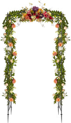 VINGLI Garden Arbor, Arch for Wedding Ceremony Party, Christmas Garden Decor Steel Garden Trellis for Plant Climbing, Pergola for Garden, Backyard, Lawn (Bridge Top)