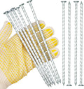 8" Heavy Duty Spiral Landscape Spikes - Solid Galvanized Metal Garden Stakes for Fixing Paver Edging, Weed Barriers, Artificial Turf, Tent and More (50)