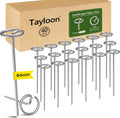 40 Pcs Landscape Fabric Pin Stakes, Thickened 8 Gauge Circle Top Garden Stakes, Galvanized Weed Barrier Stakes for Plant Support, More Holding Power Than U-Shaped Ground Nail, Not Easy to Bend