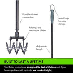 Yard Butler- Rotary Cultivator - Durable Garden Cultivator for Healthy Soil - Customizable Tiller to Meet Garden & Lawn Needs - Ergonomic Gardening Tool Design - Standard Packaging