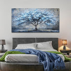 Canvas Wall Art for Living Room Large Wall Decor for Office Bedroom Decorations Blue Tree Landscape Pictures Abstract Paintings Artwork Room Wall Mural Aesthetic Home Decor 30x60 in