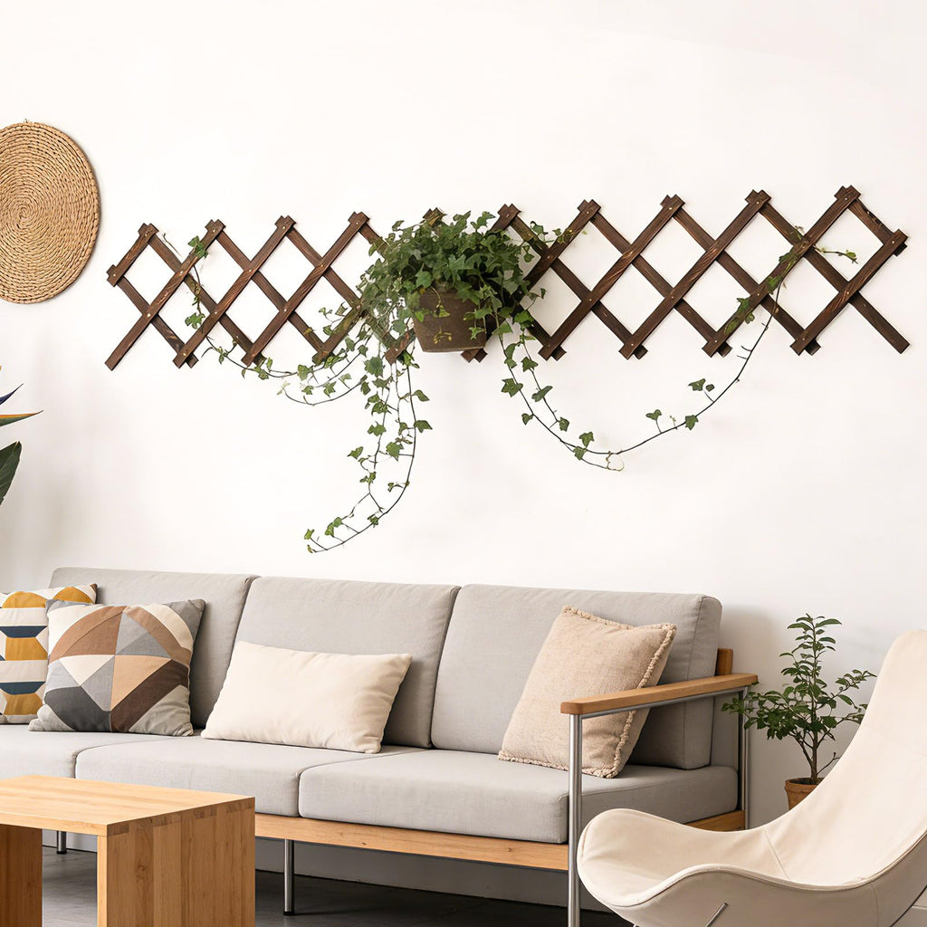 Expandable Garden Trellis, 13" x 68" Trellis for Climbing Plants Outdoor, Wooden Lattice Fence Wall Panel Lattice Panels for Outside, for Climbing Plants Vine Ivy Rose Cucumbers Clematis (1PCS)
