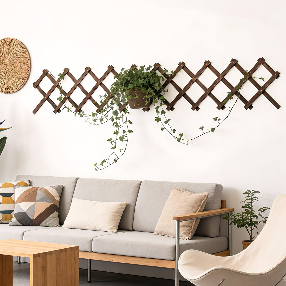 Expandable Garden Trellis, 13" x 68" Trellis for Climbing Plants Outdoor, Wooden Lattice Fence Wall Panel Lattice Panels for Outside, for Climbing Plants Vine Ivy Rose Cucumbers Clematis (1PCS)