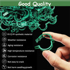 7Queen 100pcs Plant Support Clips - Green Tomato Clips for String Trellis, Grape Vine Clips for Garden Netting Climbing Plants, Secured Plastic Plant Clip for Fixing Stem and Vine