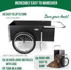 Smart Carts Ultimate Gardener Cart with 7 CF Capacity, Large 20-Inch Wheels for Effortless Maneuverability, and Aluminum Frame That is Strong, Lightweight, and Rustproof