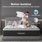 Full Size Mattress, 12 Inch Hybrid Mattress in a Box with Individual Pocket Spring, Gel Memory Foam and Euro Top, Medium Firm Feel with Motion Isolation, Pressure Relief, Edge Support, Black