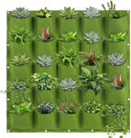 WFIST Vertical Hanging Planter Bag, Breathable Felt Wall Garden Planter with Metal Grommets, Indoor/Outdoor Space-Saving Herb & Flower Growing Pouch (25-Pocket)