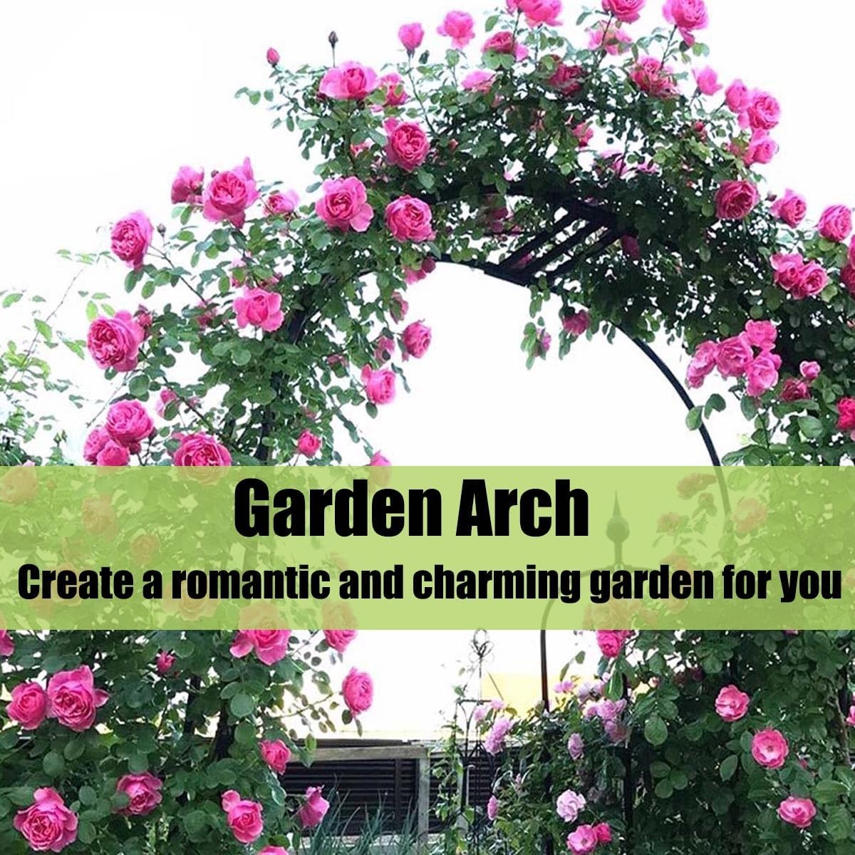 Garden Arbor, Metal Wedding Arch for Ceremony Party, Garden Trellis for Climbing Plants Outdoor, Wide 55" 71" 87" 103" 118" 134" Garden Arch Stand for Garden, Backyard, Lawn(White,103" x 91" x 16")