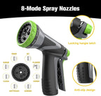 Coil Hose,3/8" EVA Coil Garden Hose 25 FT,Curly Water Hose Lightweight with Brass Connectors,Recoil Garden Hose Includes 8-Pattern Spray Nozzle for Boat, Yard, Patio, Green