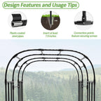 Trellume Garden Arch Trellis - 69" L*71" W*87" H, Rust-Proof Grape Trellis with Thickened Steel 20MM Pipe, Garden Arch Trellis for Climbing Plants Outdoor, Tunnel Trellis for Cucumber, Pumpkin, Melon