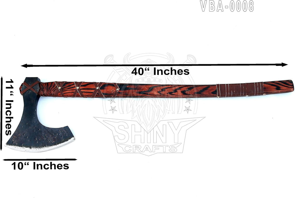 SHINY CRAFTS 40" Hand-Forged Double-Head Norse Dane Axe Replica – Carbon Steel, SCA-08