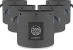 AC Infinity Heavy Duty Fabric Pots, 10 Gallon Aeration Reusable Grow Bags 5-Pack with 500G Thick Nonwoven Fabric and Multi-Purpose Rings, for Low Stress Plant Training Fruits, Vegetables, and Flowers