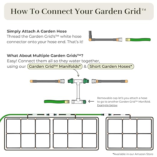 Garden Grid Watering System, 3x8 | Garden Irrigation System for Garden Beds | Pre-Assembled, Waters Every Plant, 2-Min Setup, USA-Made, Lasts 5–10x Longer Than Drip Irrigation | Standard, 33.5"x88"