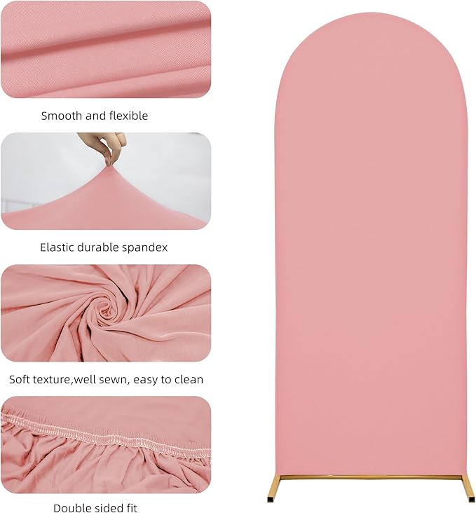 Wedding Arch Cover 6.6FT Arch Backdrop Cover Spandex Fitted Arch Cover for Round Top Chiara Backdrop Stand Covers for Wedding Birthday Party Baby Shower Banquet Ceremony Decoration