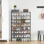TY ARTS & CULTURE 2 Pack 9-Tiers Shoe Rack Organizer, Sturdy Metal Pipes & Durable Non-Woven Fabric, Space Saving Tall Shoe Shelf Hold 72-90 Pairs, Shoe Rack for Entryway (Black)
