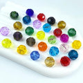 100 PCS 8mm Crystal Glass Beads Round Multiple Faceted Loose Spacer Glass Beads for DIY Handcrafte Bracelet Necklace Earring Jewelry Making(Multicolor)