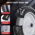 4.80/4.00-8 Tire and Wheel, 14.5" Flat Free Wheelbarrow Tire, 5/8" 3/4" Bearings Universal Solid Replacement Tires, 3" -7" Centered Hub for Hand Truck, Garden Cart, Includes Spacer Kit