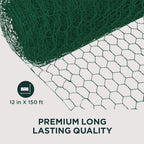 SLS SUPPLY FLORA - Green Florist Netting, Customizable Floral Wire, Steel Wire Mesh Roll, Versatile and Durable Garden Netting, Essential Floral Arrangement Supplies, 12 inches x 150 feet