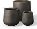 Kante 15.3"+11.6"+8.2" Dia Round Concrete Planter, Large Outdoor Indoor Planter Pots Containers with Drainage Holes and Rubber Plug for Home Garden Patio, Oil Rubbed Bronze