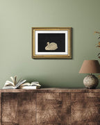 VIYYIEA Gold Framed Wall Art Canvas Print Home Decor Vintage Swan Decoration Grace Swan Art Painting Pictures Rustic Bathroom Wall Decor Animal Farmhouse Artwork for Living Room Bedroom Office 11x14in
