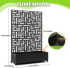 15.7"×70.9"×47.2" Metal Raised Garden Bed with Trellis and Wheels - Tall Trellis Planter Box for Climbing Plants, Vegetables & Vines - Outdoor Privacy Planters for Patio (Black-Helen)