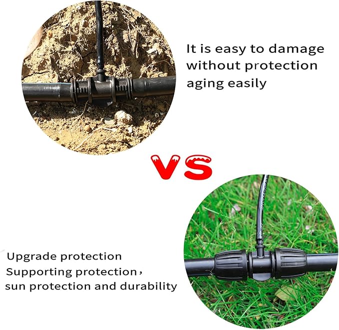 Barbed Tee ，Barb Stone 1/2 inch to 1/4 inch Irrigation Tube Anti-Drop Premium Quality Fitting (1/2" ID x 0.60’‘-0.63" OD) -20 PCS Tee