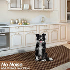 2' x 60' Runner Rugs with Rubber Backing, Indoor Outdoor Utility Carpet Runner Rugs, Checkered Brown, Can Be Used as Aisle for The RV and Boat, Laundry Room and Balcony