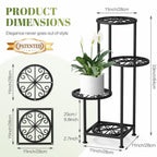 4 Tier Plant Stand Indoor Outdoor, Metal Flower Shelf Display Holder Corner