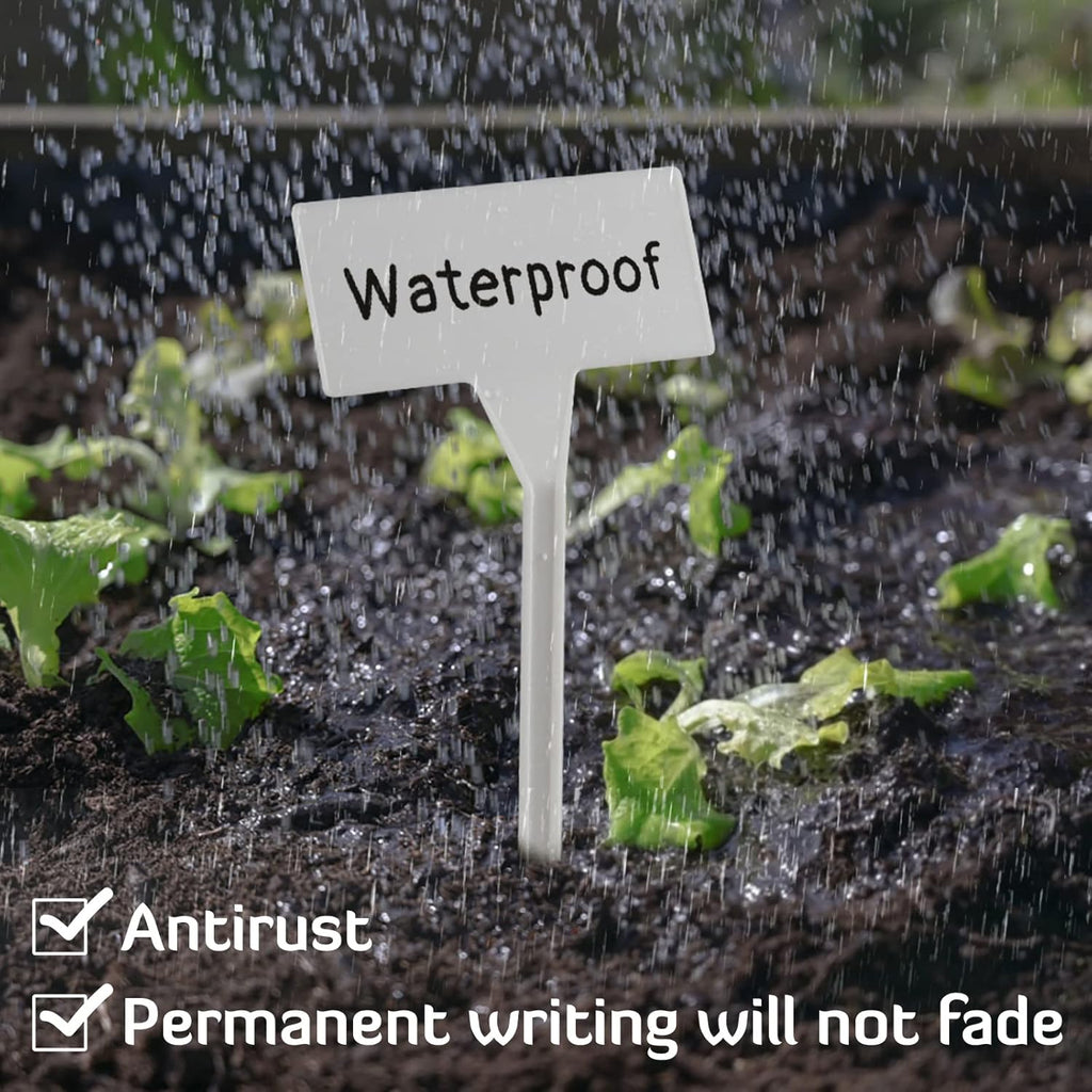 50 Pack Outdoor Plant Label, Large Waterproof Plastic Plant T-Type Tags, Durable Nursery Garden Markers, Perfect for Herbs, Flowers, Vegetable (Height 11.8'')