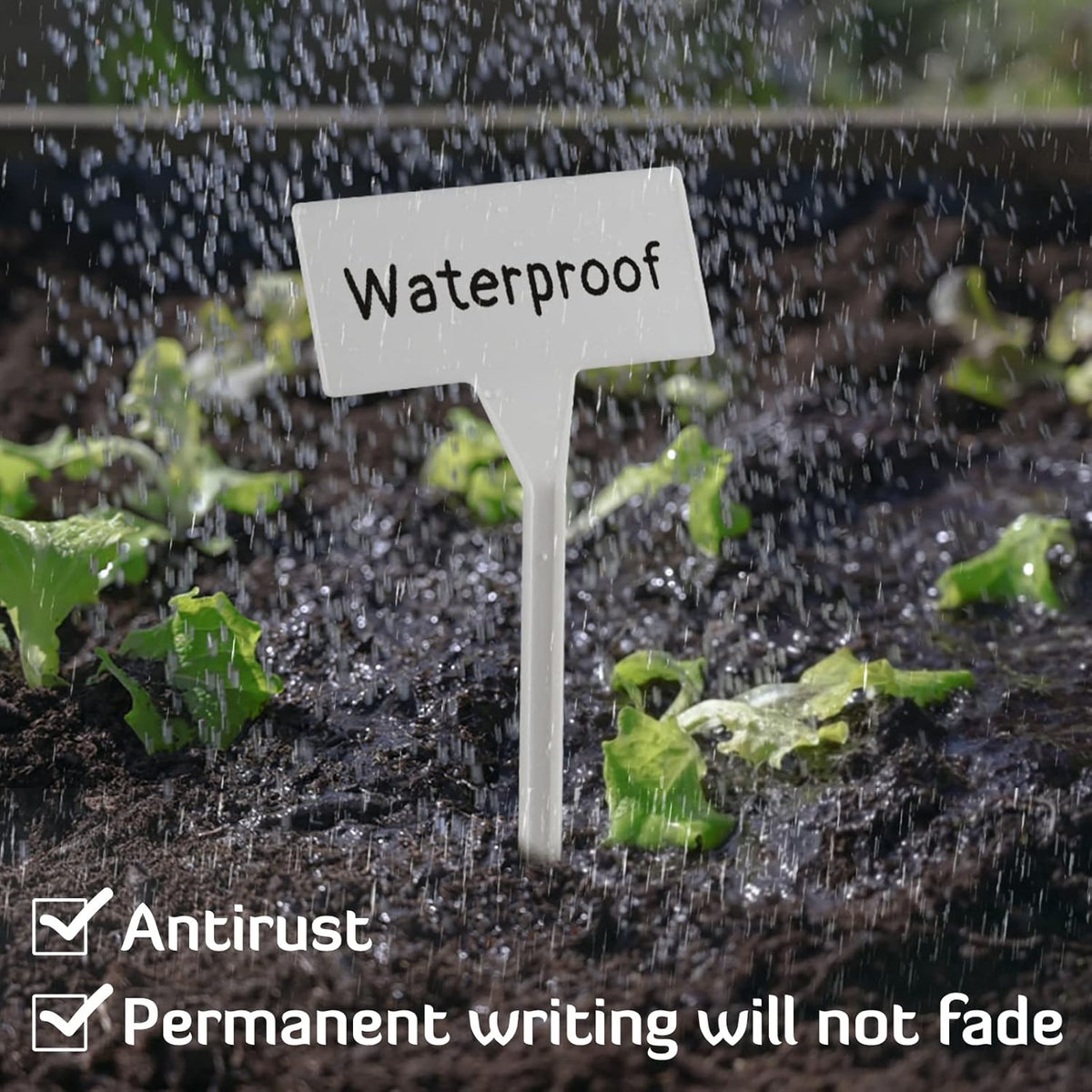50 Pack Outdoor Plant Label, Large Waterproof Plastic Plant T-Type Tags, Durable Nursery Garden Markers, Perfect for Herbs, Flowers, Vegetable (Height 11.8'')