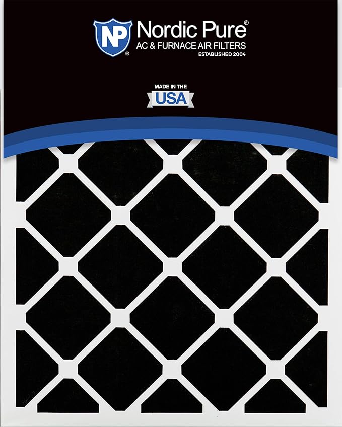 Nordic Pure 20x25x4 (Actual Size: 19 1/2 x 24 1/2 x 3 5/8) Pleated Air Filters MERV 13 Plus Carbon 1 Pack