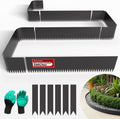 20ft. 6-Pack Galvanized Metal Edging for Landscaping - 40" L x 8" H Metal Landscape Edging with 6 Stakes, Hammer-in Steel Garden Border for Flower beds, Lawn & Yard (Black)