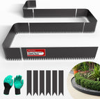 20ft. 6-Pack Galvanized Metal Edging for Landscaping - 40" L x 8" H Metal Landscape Edging with 6 Stakes, Hammer-in Steel Garden Border for Flower beds, Lawn & Yard (Black)