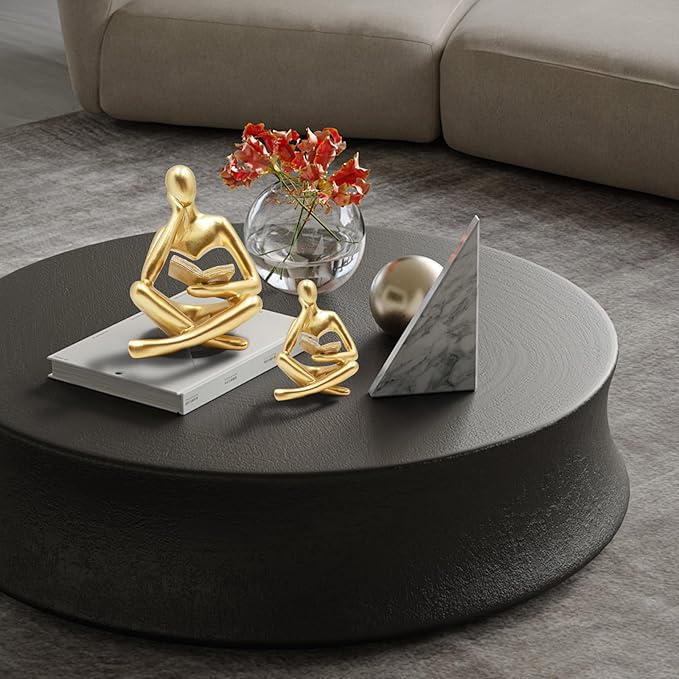 Bookshelf Decor, Reading Thinker Sculpture Figurine, Coffee Table Decor, Entry Way Table Home Decor, Decorative Statue for Living Room, Office, Bedroom, Gift