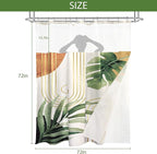 Glawry Boho Shower Curtain with Snap in Liner Modern Mid Century Tropical Palm Leaves Abstract Geometric Modern Arch See Through Mesh Top Window 72Wx72L Inches Bathroom Art Home Decor 12 Pack Hooks