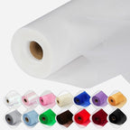 Crystal Organza Fabric Tulle 11 Inch by 50 Yards Sheer Tulle Rolls for DIY Craft Wedding Party Baby Shower Decor Gift Wrapping Party Supplies (White)