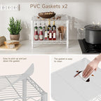 Small 2 Tier Shelves Storage Wire Shelving Unit Metal Shelf Adjustable Organizers Storage Shelving with Wheels for Bathroom Laundry Room Kitchen Pantry12”D x 18”W x 12.2”H White