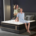 Queen Mattress 14 Inch, Cooling Hybrid Bed in a Box, Individual Pocket Springs, Motion Isolation, Targeted Hip/Shoulder/Lumbar Support, Fiberglass-Free, Ergonomic Zones, 365-Night Trial, CertiPUR-US
