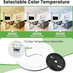 zemty LED Ceiling Light 9 Inch,24W 2400lm Bright Flush Mount Light Fixture 3000K/4500K/6000K Adjustable, Black Thin Flat Ceiling Lamp for Bathroom Closet Pantry Hallway - 6Pack