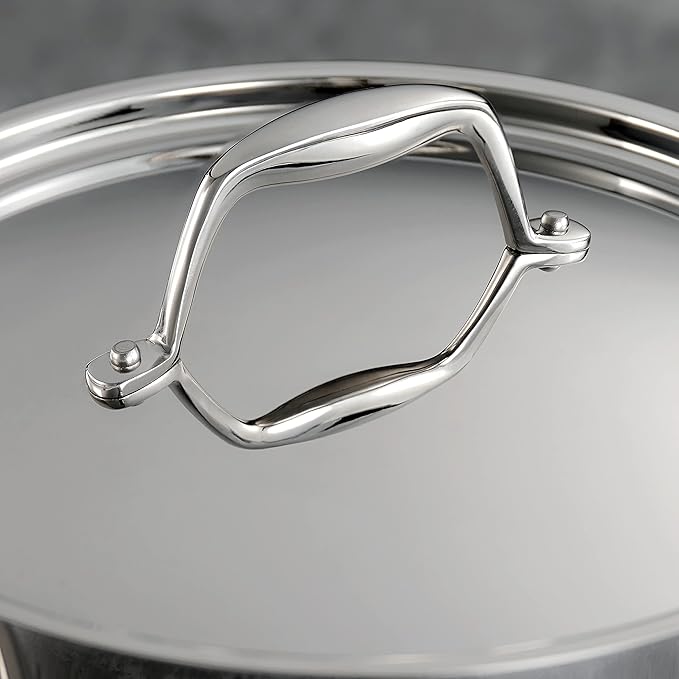 Tramontina Signature Tri-Ply Clad Stainless Steel 3-Quart Braiser Pan with Lid, Induction-Ready, Dishwasher-Safe, NSF-Certified, Made in Brazil