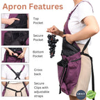Gardening Apron with Harvest Pouch - 7 Pocket Garden Gift for Women & Men