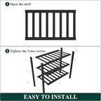 Smiry Bamboo Shoe Rack for Closet, 3 Tier Small Wooden Stackable Shoe Organizer, Free Standing Shoes Storage Shelf for Entryway, Front Door Entrance, Black