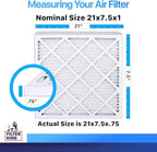 Filter King 21x7.5x1 Air Filter | 4-PACK | MERV 8 HVAC Pleated A/C Furnace Filters | MADE IN USA | Actual Size: 21 x 7.5 x .75"