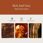 Drift Teak Scented Candle - Home Decor - Fragrance Oil Candle - 60 Day Burn Time - 10.5 oz
