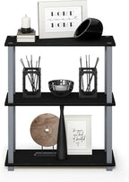 Furinno Turn-S-Tube 3-Tier Compact Multipurpose Shelf 2-Pack, Black/Grey